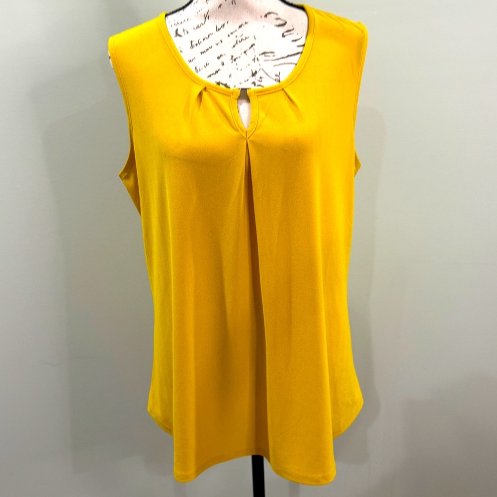 Yellow Cut Out Blouse with White Accents
